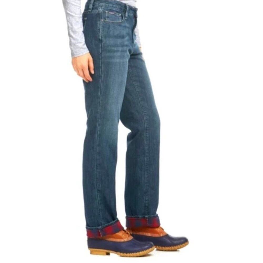 Vintage L.L. Bean Women's Favorite Fit Flannel Lined Jeans Plaid Denim- Size 12
